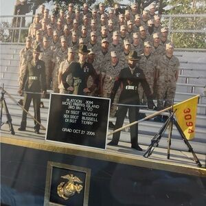 Military Group Photo with Plaque platoon 3094 mcrd Parris island Oct 27 2006